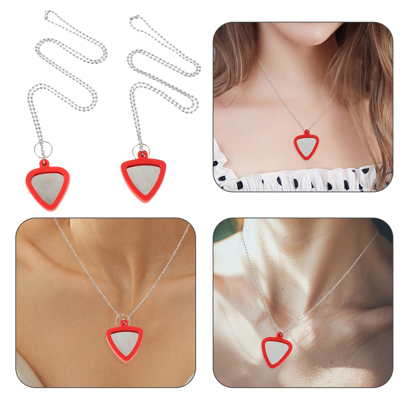 

Guitar Pick Necklace Holder Parts Bass Accessory Silica Gel Holders Picks Base Sleeves