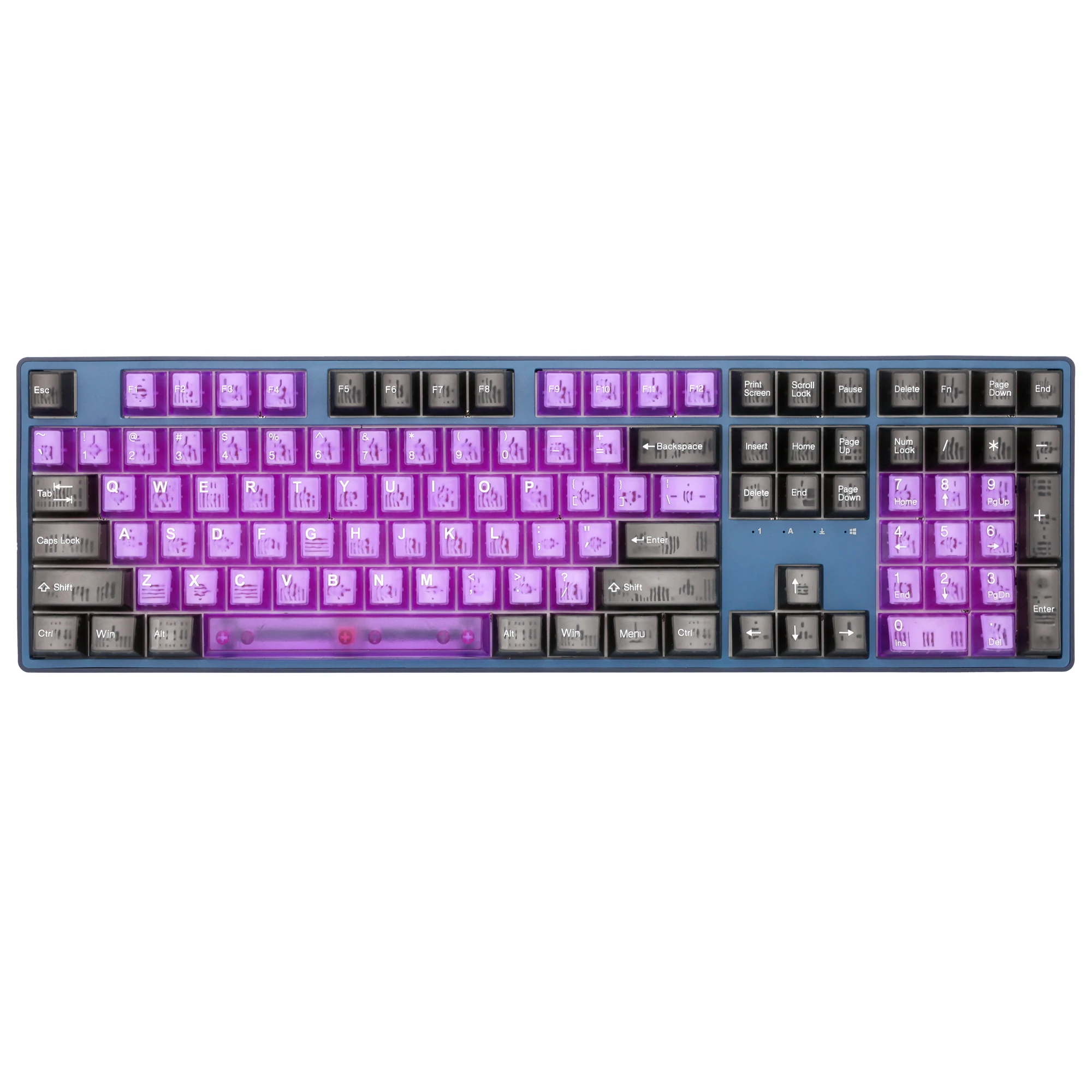 Taihao Purple Boom Translucent Cubic ABS Type Doubleshot Keycap for mechanical keyboard color of Purple Red Colorway All in One