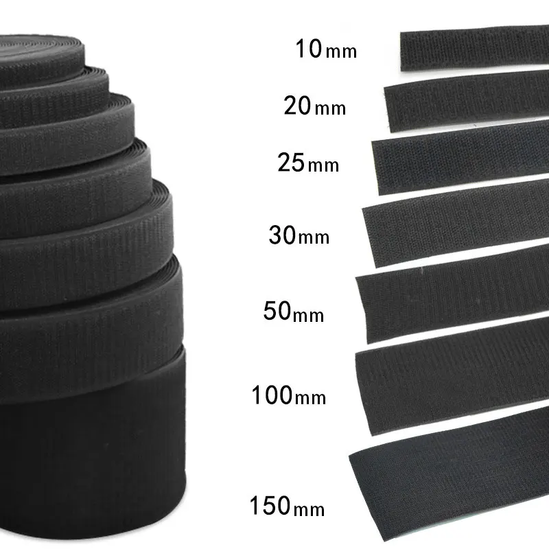 5M/Pair Sew Hook Loop Tape Non-Adhesive Nylon Interlocking Magic Tape for DIY Projects Clothing Sewing Crafts Wide 16mm-150mm