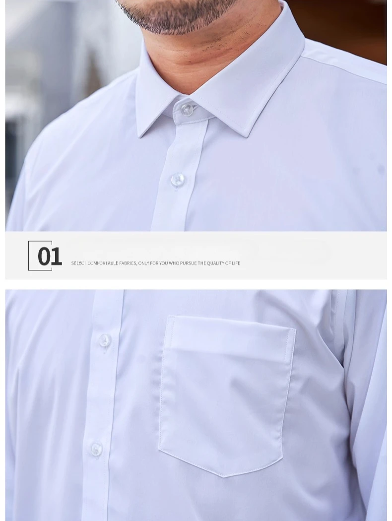 

Men's Purple Long-Sleeve Shirt, White Single-Button Collar Business/Office Shirts, Black Relaxed Fit Top. Size: 3XL-10XL
