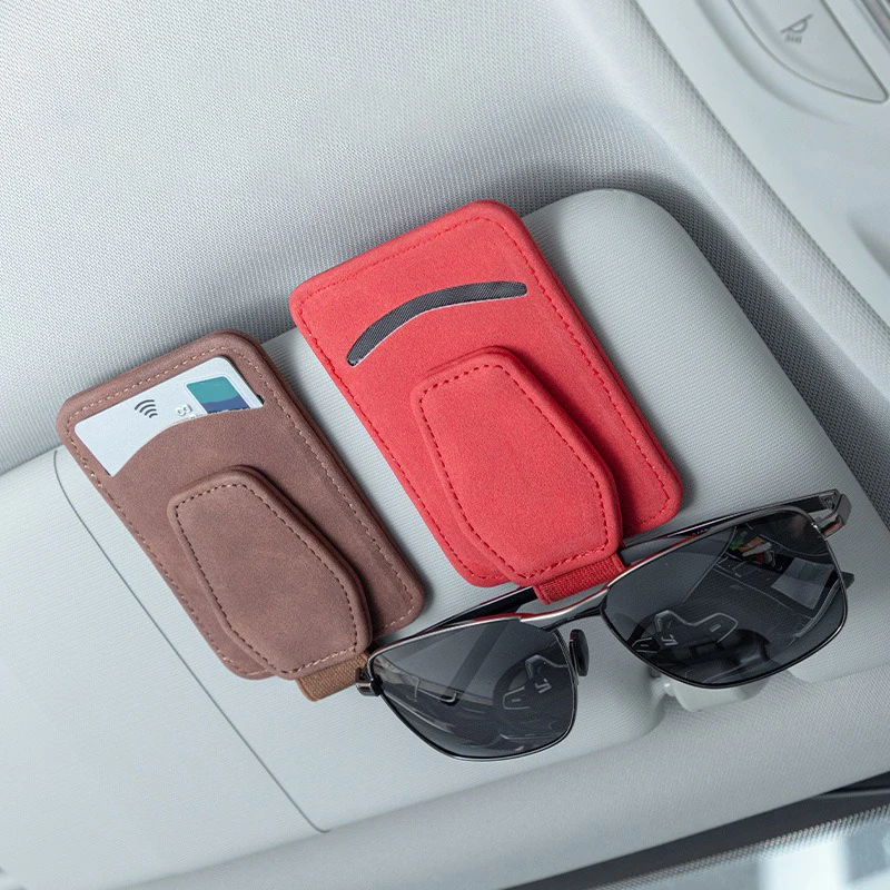 Car Sun Visor Glasses Clip Sunglasses Card Storage Holder For Suzuki Samurai Jimny Swift SX4 Ignis Ertiga Ciaz S-cross Accessory