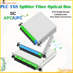 1 pz SC APC UPC PLC 1 x8 Splitter fibra ottica Box FTTH PLC Splitter Box con 1 x8 planare Waveguide tipo Splitter ottico