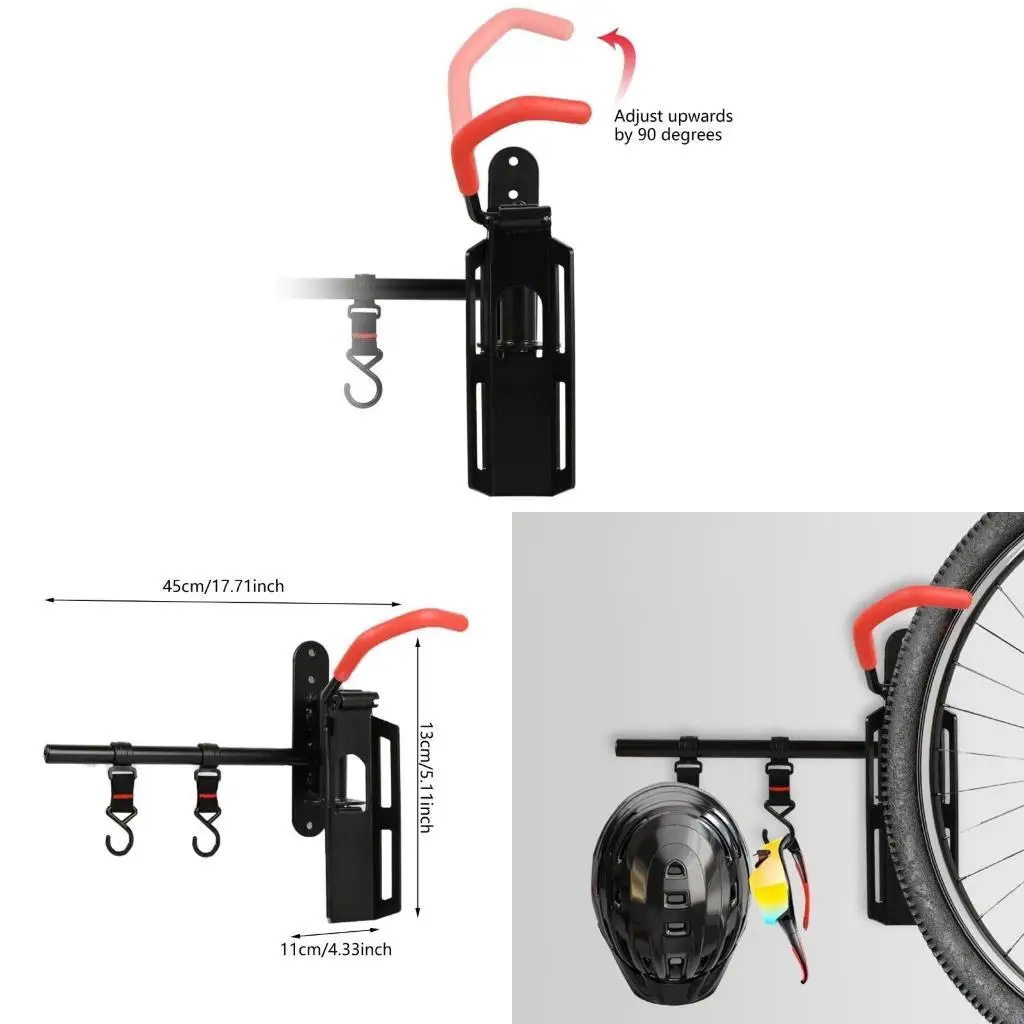 

Wall Mounted Bicycles Holder Mountain Bike Rack Stand Metal Storage Hanger Bike Support Stand Bracket Easy to Use 87HA