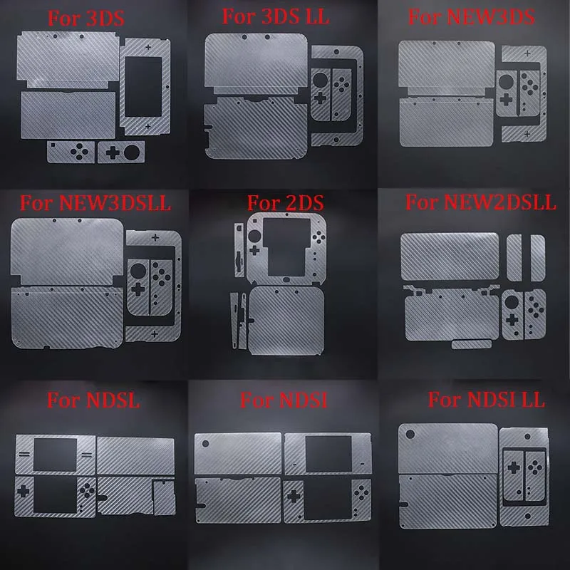 

For 2DS/3DS/NEW2DSXL/NEW3DS XL LL NDS NDSI NDSL Controller Transparent Skin Carbon Fiber Protective Film Stickers Accessories