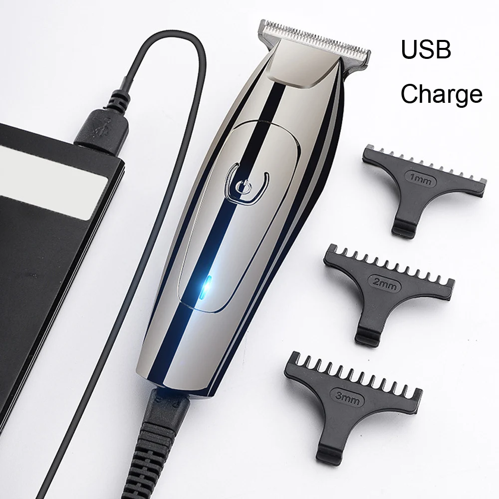 Professional Hair Clipper USB Rechargeable Titanium Hair Trimmer For Men Barber Washable T-Blade Clipper Baldhead Razor image 2