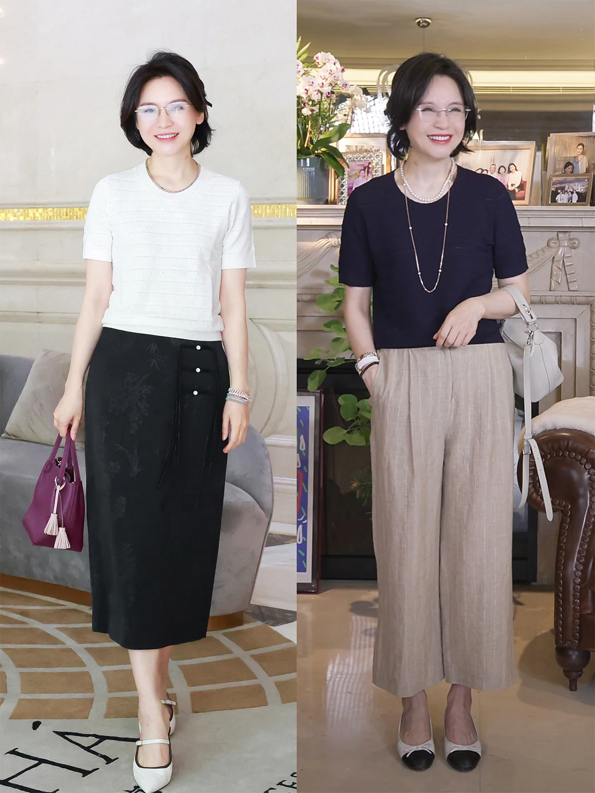 

Летний топ из льняной трикотажной ткани с перфорированной текстурой, свободного кроя, комфортный и дышащий, для женщин старше 40 лет.