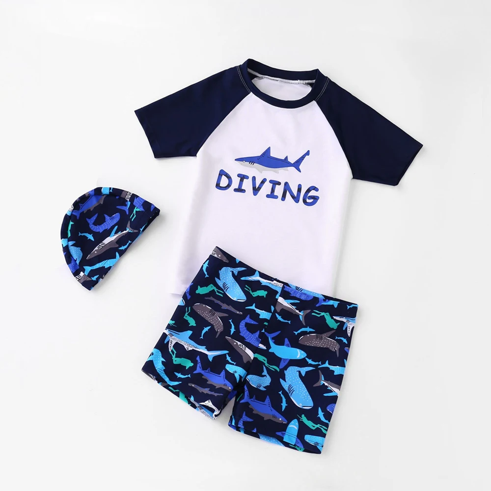 Summer Children's Swimsuit Boy Short Sleeve Beachwear Anstronaut Kids Cartoon Cute Quick Drying Boys Swimsuit Set Boys Swim Suit image 6