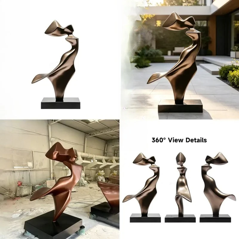 Custom Large Abstract Stainless Steel Body Sculpture Modern Hotel Lobby Art Decor City Landmark Statue