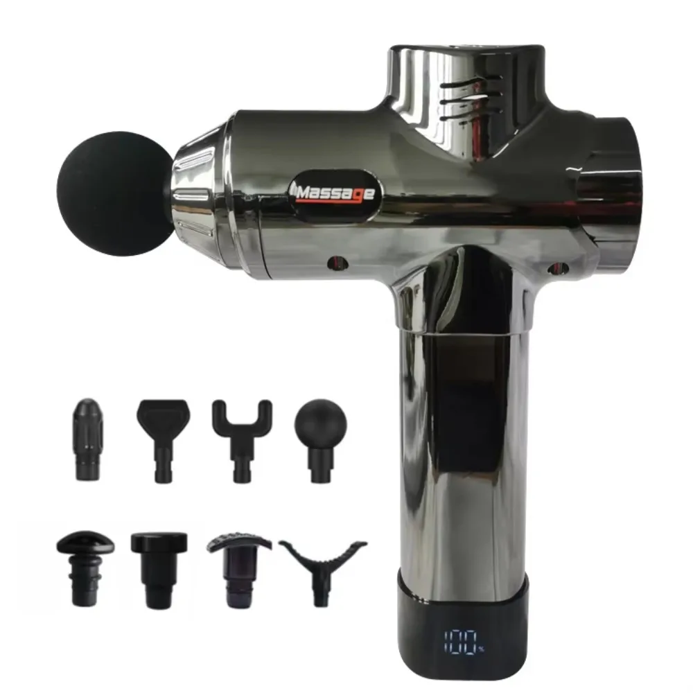LCD Touch Screen Fascia Deep Tissue Body Muscle Massage Gun with 8 Massage Heads 4000mAh Battery