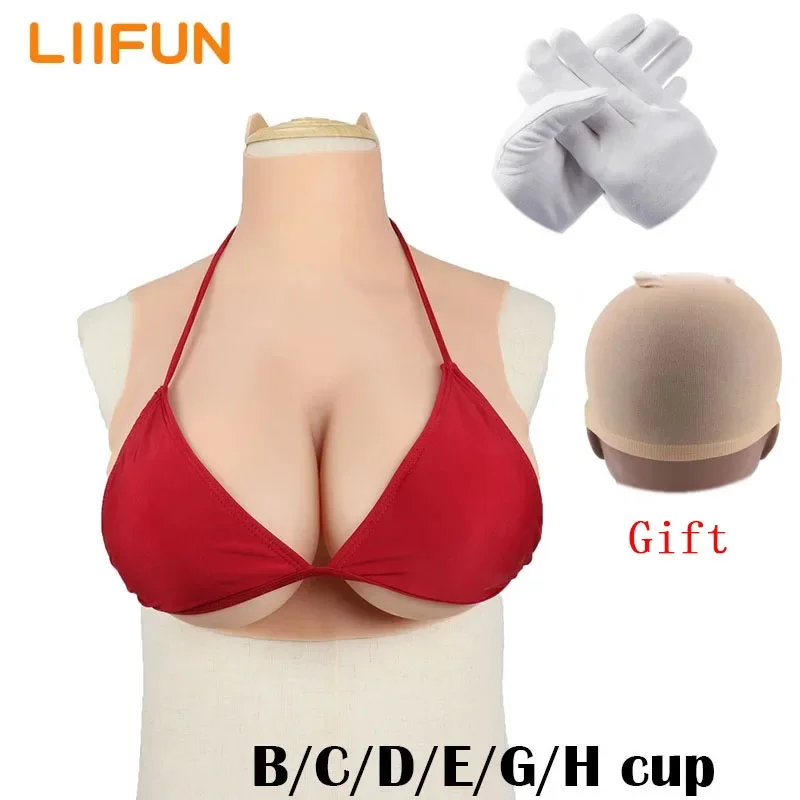 Liifun Silicone Breast Forms Realistic Fake Boobs  Artificial Large Boob Enhancer Tits Shemale Transgender Drag Queen Crossdress