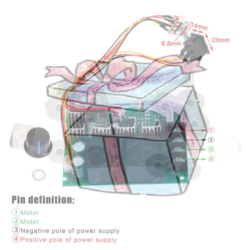 

【CCA】Цифровой контроллер скорости 40A PWM для двигателей постоянного тока, вход 12В 24В 36В, регулируемый модуль управления