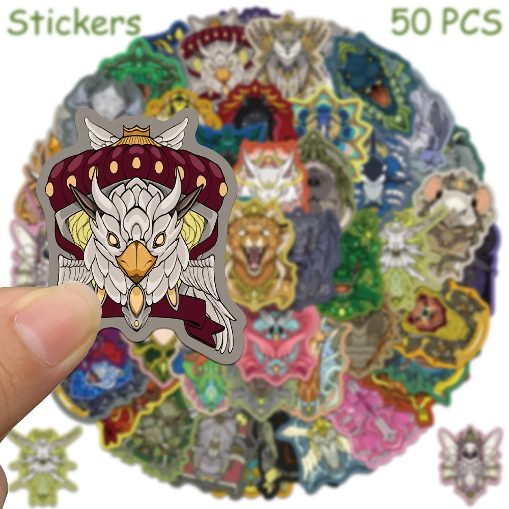 50pcs Cool Animal Emblem Stickers Decals For Phone Scrapbook Suitcase Refrigerator DIY Aesthetic Stickers Creative Gifts