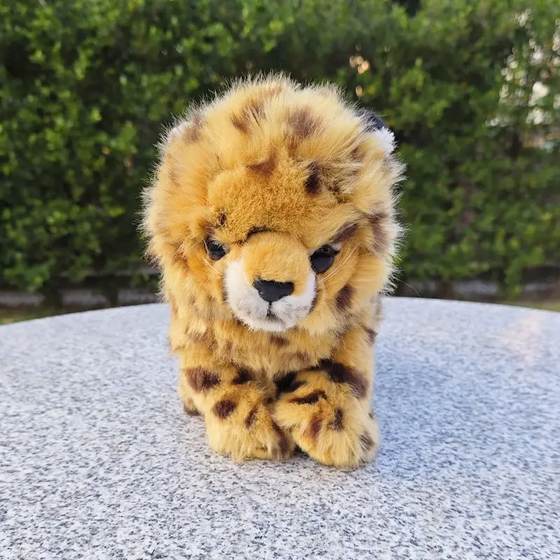 Cute Cartoon Leopard Plush Toy Doll Super Cute Little Cheetah Doll Lifelike Animals Simulation Stuffed Doll Kawaii Toy Gifts