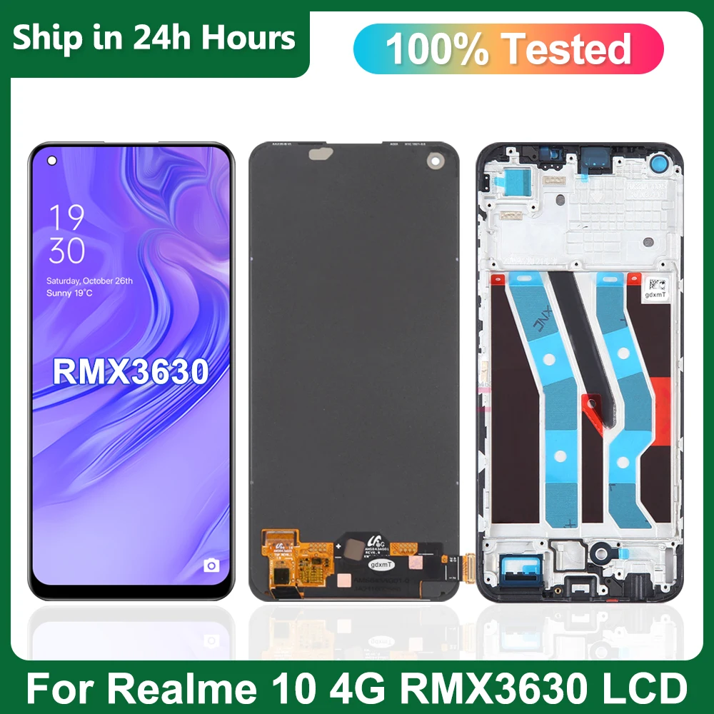 

Original 6.4" For Realme10 RMX3630 LCD Display Touch Screen with Frame, Super AMOLED For Oppo Realme 10 4G Screen Replacement