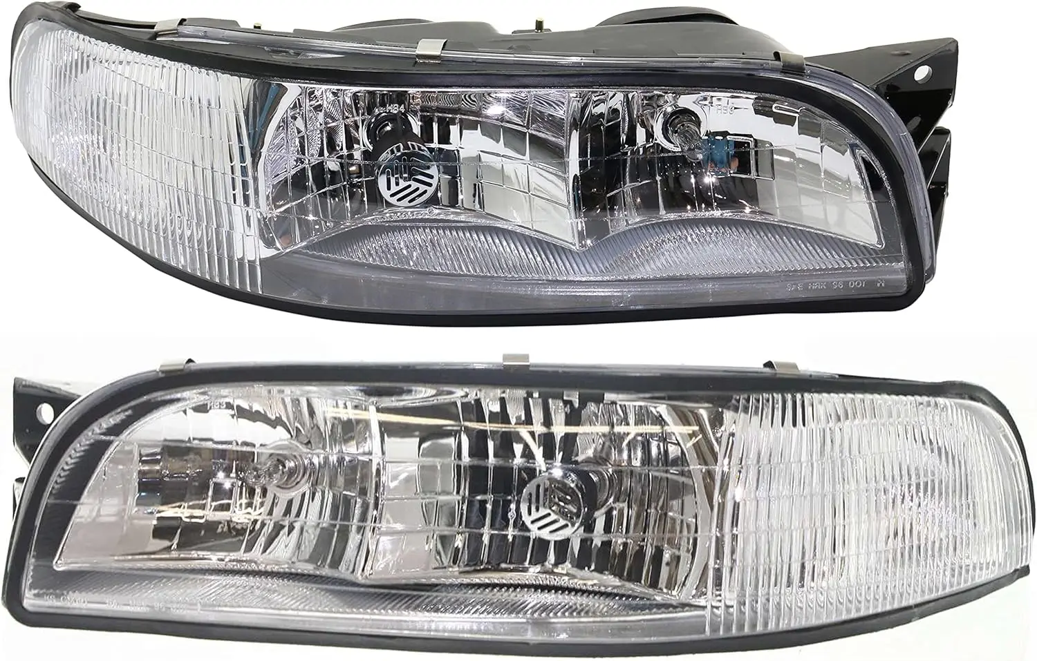 Headlights Assembly Driver and Passenger Side for LeSabre 1997-1999, Halogen with Bulbs, Fits Custom & Limited, Includes Corner