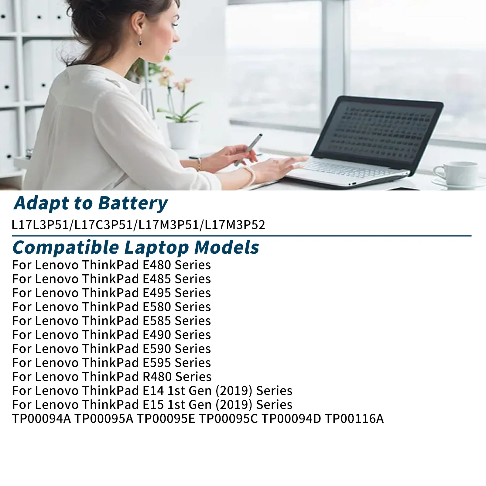 BVBH L17C3P51 L17M3P51/L17M3P52 Laptop battery For Lenovo ThinkPad E480/E485/E495/E580/E585/E490 ThinkPad E590/E595/R480/01AV445