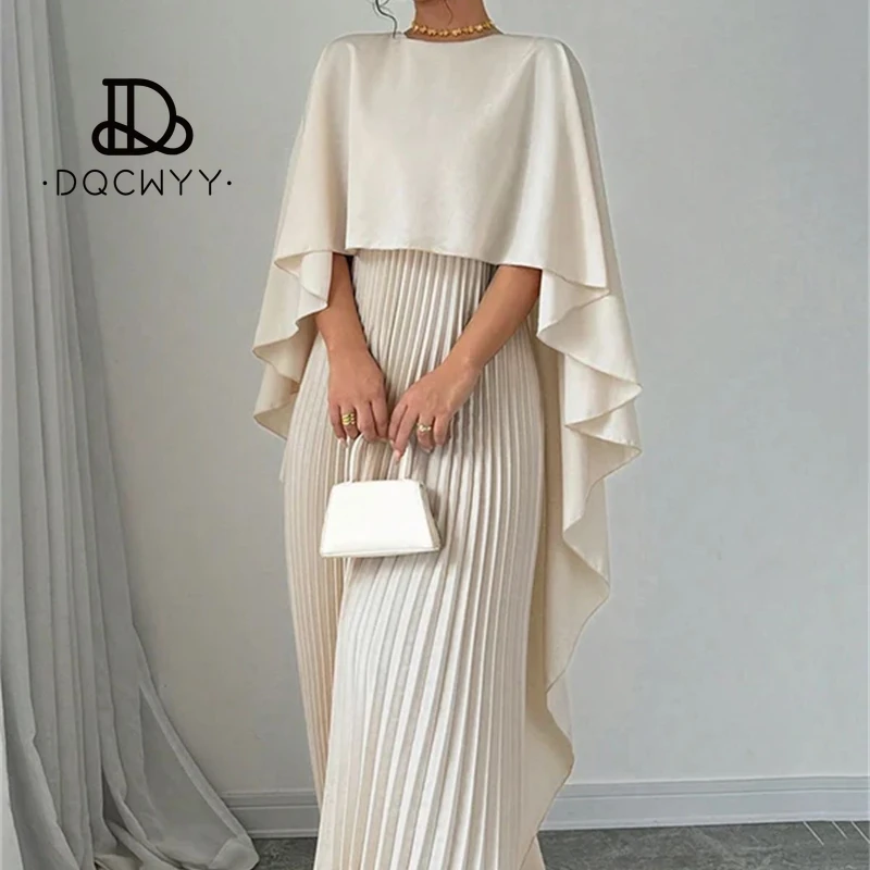 Womens Dresses 2025 Fashion Long Party Dresses Loose Bat Sleeve Curling Irregular Elegant Unibody Evening Dresses Woman Clothing