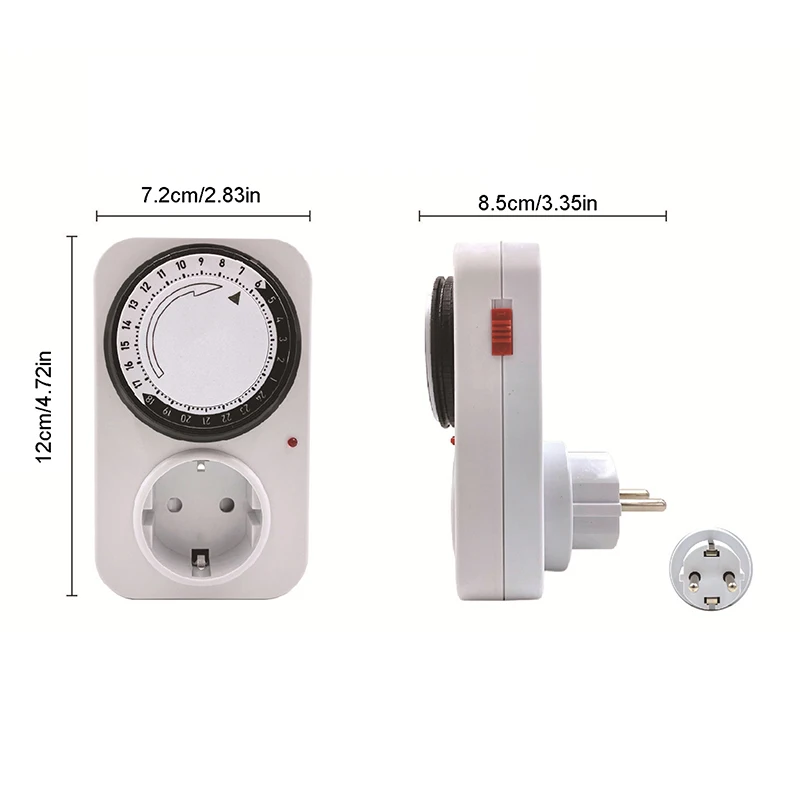 Enchufe europeo, temporizador mecánico de ciclo de 24 horas, medidor de consumo de electricidad, apagado automático con protección contra sobrecarga