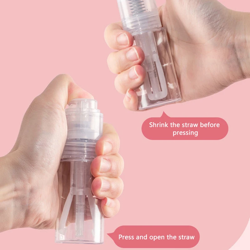 زجاجات رذاذ قابلة لإعادة الملء للسفر، زجاجة رذاذ مسحوق شفافة، موزع مسحوق الطفل، حاوية بلاستيكية قابلة للفصل #1