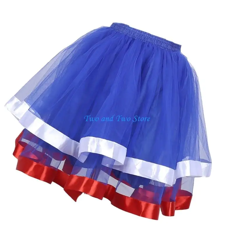 HX6F kobiety taniec baletowy spódnica z tiulu warstwowa plisowana spódnica Tutus linia do kolan tiulowa spódnica Tutus spódnice