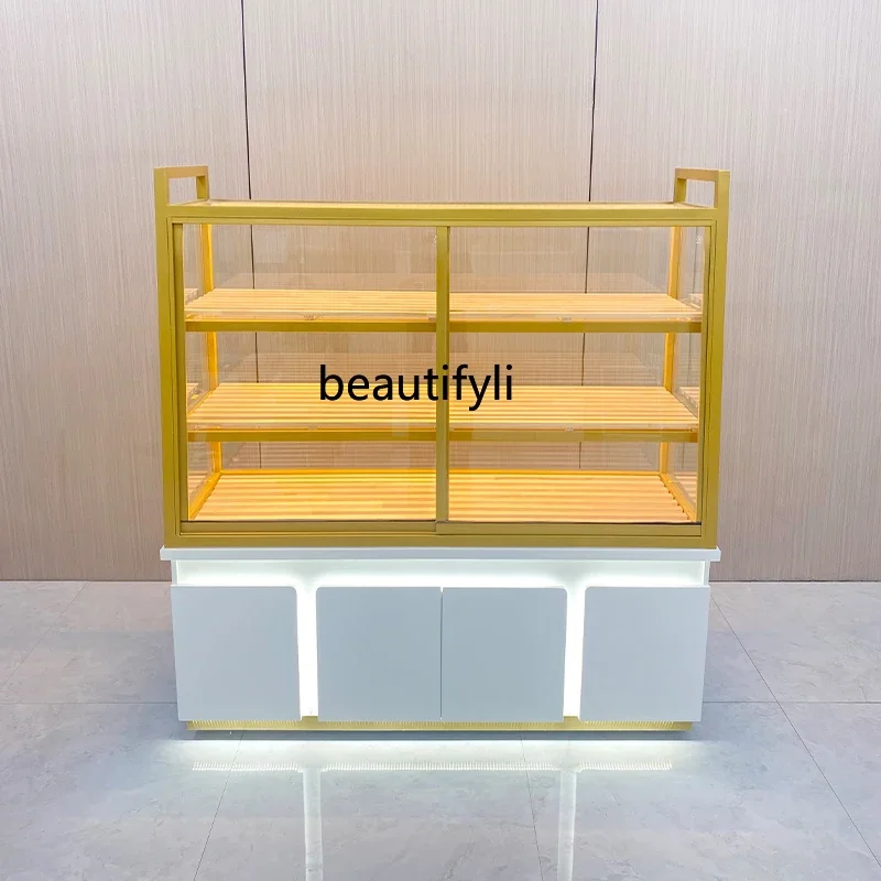 

Bread Counter Zhongdao Side Cabinet Display Side Island Cabinet Glass Sliding Door Display Display Shelf