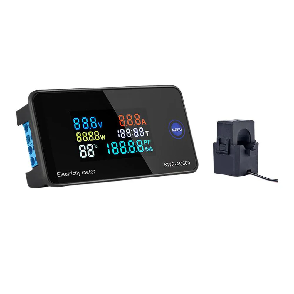 

KWS-AC300 AC 50-300V Voltmeter Amperemeter LED Power Meter With Reset Function For Electrical Equipment Tool Accessory