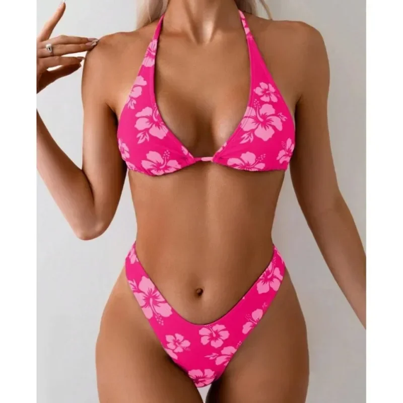 جديد مثير البيكينيات الأزهار المايوه ملابس السباحة النسائية رفع الإناث ملابس سباحة حريمي الشاطئ لباس سباحة البرازيلي مجموعة البكيني بركة السباح