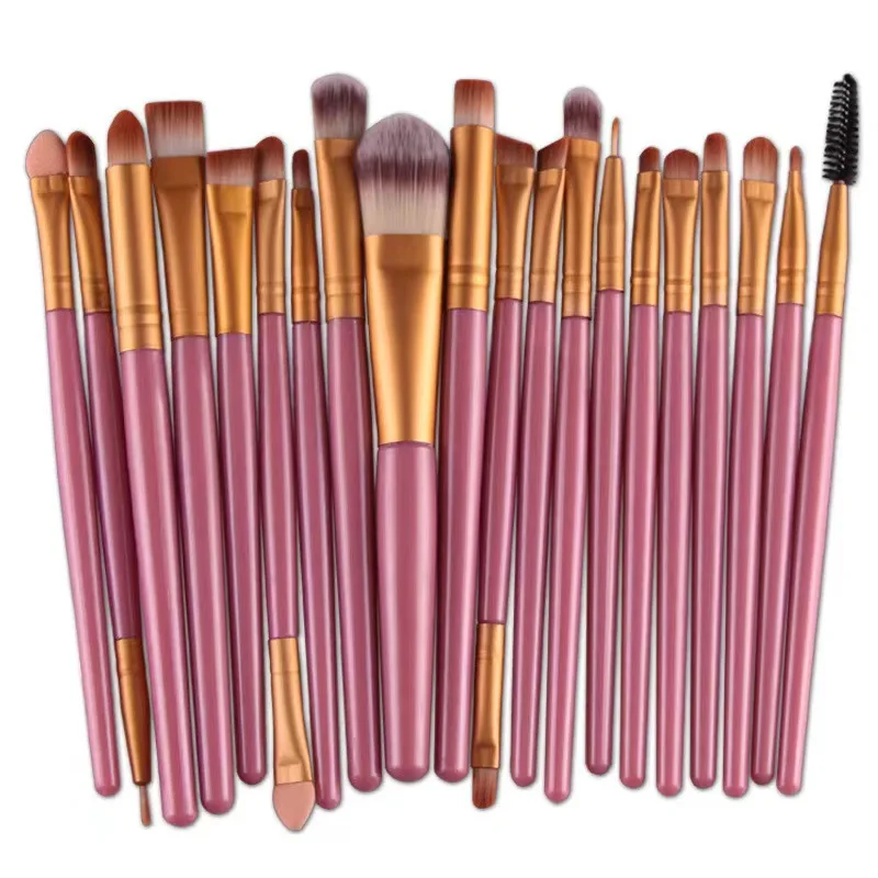 Pennello per occhi da 20 pezzi Pennello per ombretto completo Strumento di bellezza Logo neutro esplosivo Pennello per eyeliner gratuito