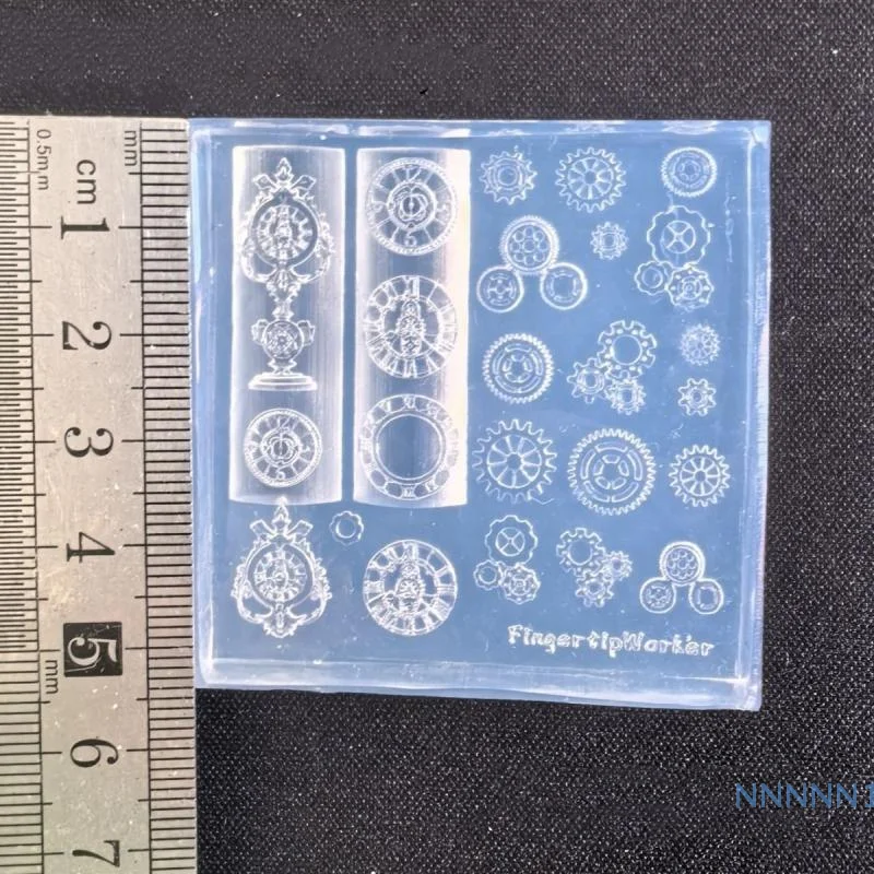 Moule 3D avancé en Silicone pour Nail Art, conception d'engrenages d'horloge, outil de manucure à breloques DIY