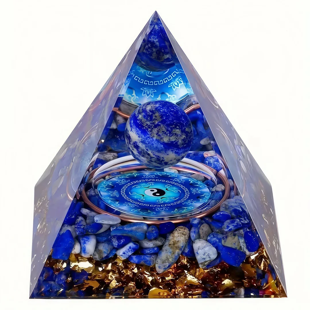 1 unidade de Pirâmide Orgone de Lápis-Lazúli, para joias de chakra e decoração fácil para o lar, tornando-a um maravilhoso presente para celebrações.