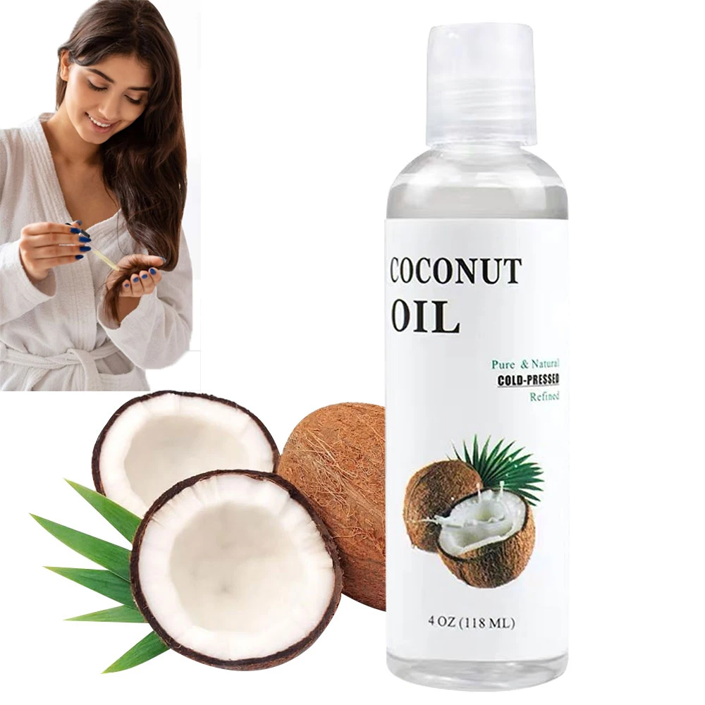 118ml Natural Coconuts Oil Moisturizing Softener Relaxing Massage Firming Skin Care Refining Hair Care Repair skin Transparent