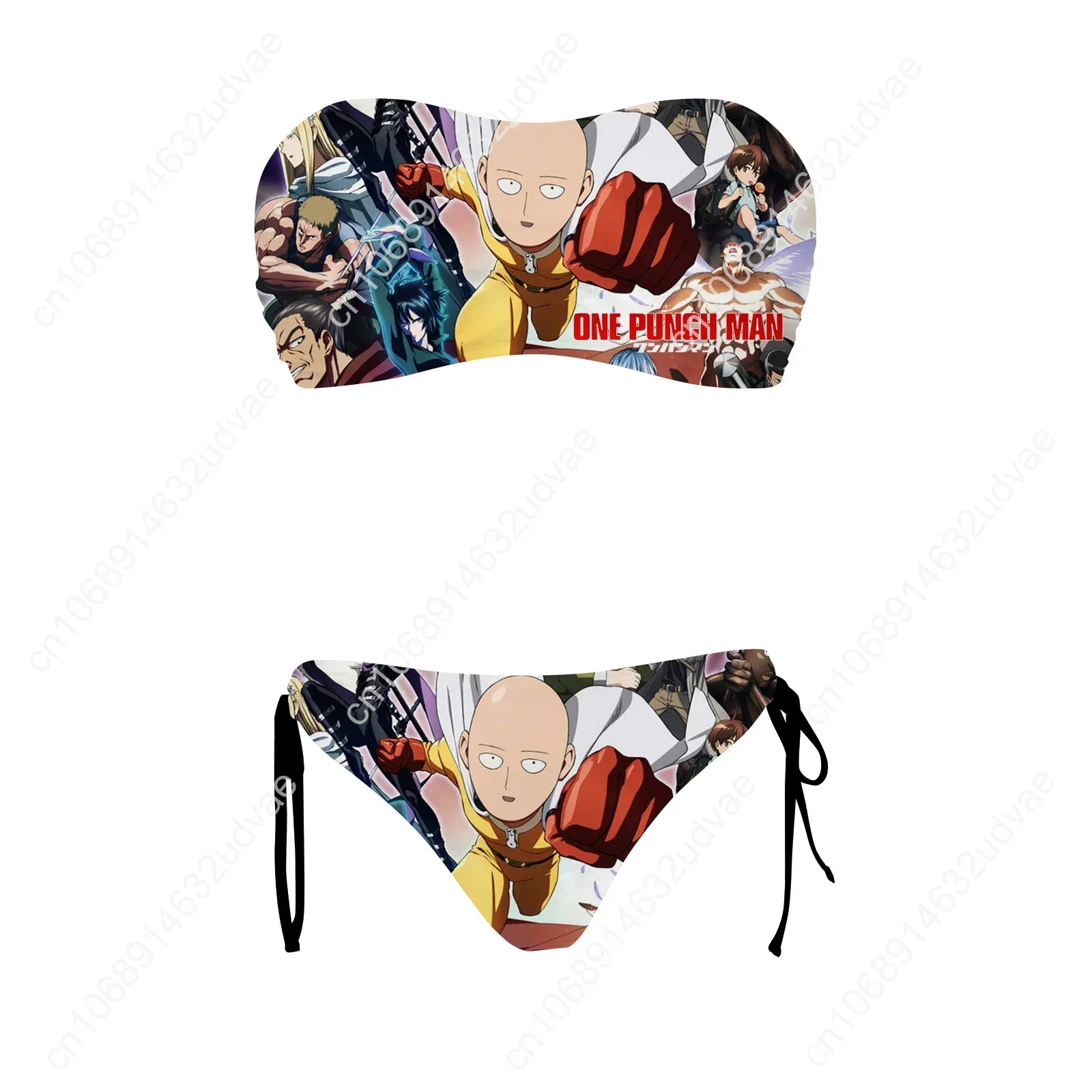 One Punch Man Swimsuit Womens Drawstring Two Piece Set Bathing Suits Personalized Swimwear Pool Party Bikini Customize Beachwear