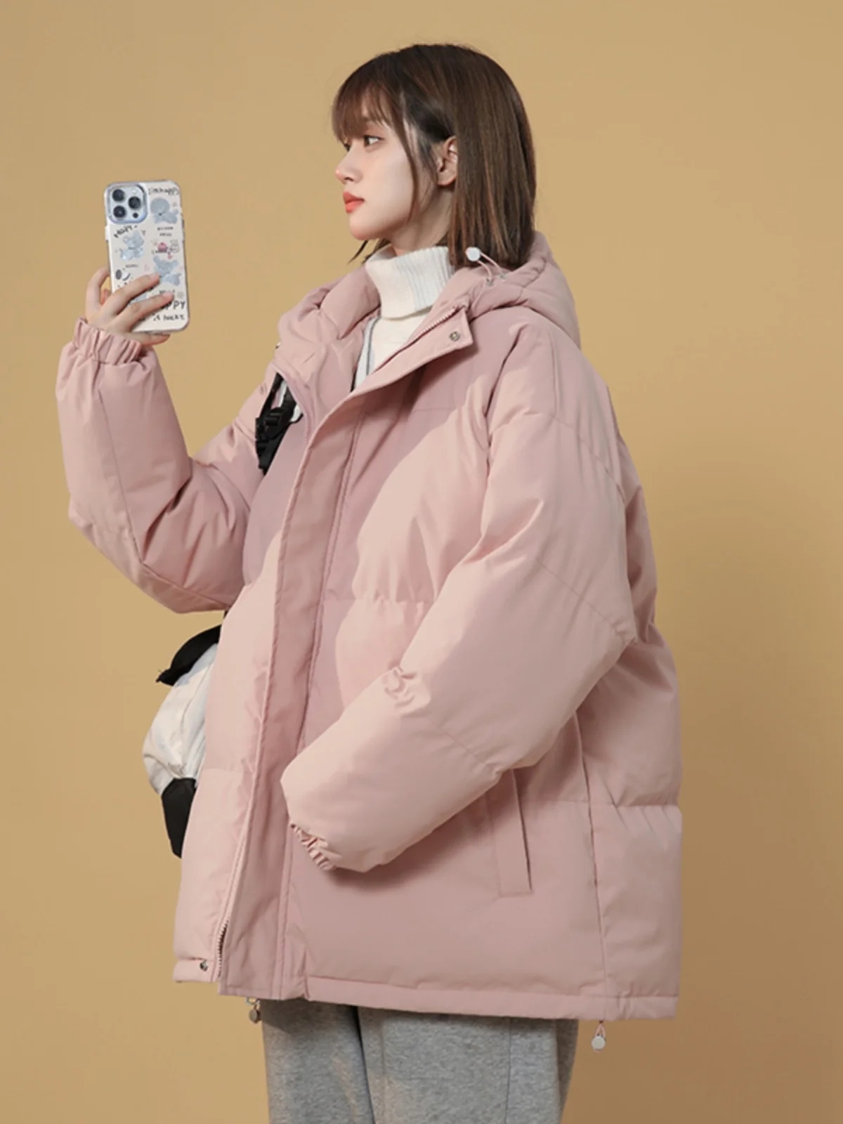 Fashionable New Fall/Winter 2025 Down and Cotton Jacket Thickened with Cotton Winter Coat Bread Coat Korean Edition Coat Wh86