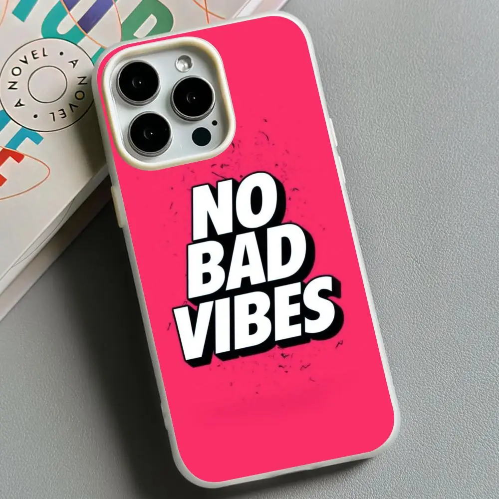 

Good Vibes Phone Case for iPhone 17 16 15 14 13 12 11 Air Pro Max Plus Jelly Dual Layer White Cover