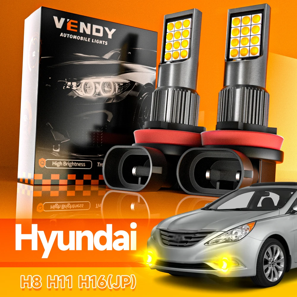2pcs LED Fog Light Blub H8 Lamp Canbus For Hyundai Sonata Santa Fe Tucson 2016-2018 Azera Genesis Coupe Equus Kona 2018-2019