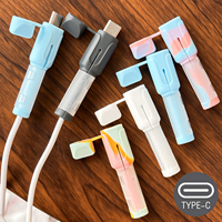 Anti Break Soft Silicone Cable Winder Protectors Case Cover For Dual Type C Android Charging Cord Saver Wire Organizer