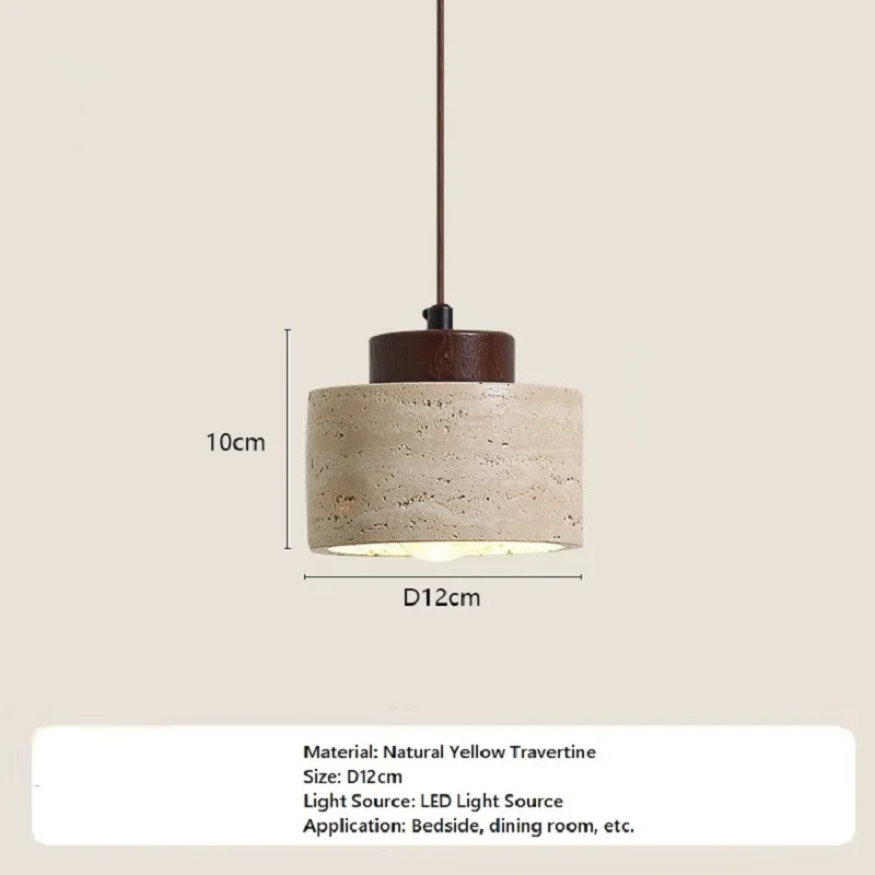 Lámpara Colgante de Estilo Japonés, de Alta Calidad, de Piedra, Travertino, LED, para Isla de Cocina, Sala de Estar