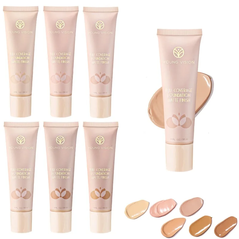 Base líquida mate, Base de maquillaje profesional, corrector facial resistente al agua, crema de Base, Cosméticos de cobertura completa de larga duración