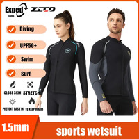 ZCCO Women Diving Jacket Scuba Spearfishing 1.5MM Neoprene Wetsuit Men Snorkeling Surfing Coat Winter Deepwater Thermal Swimwear