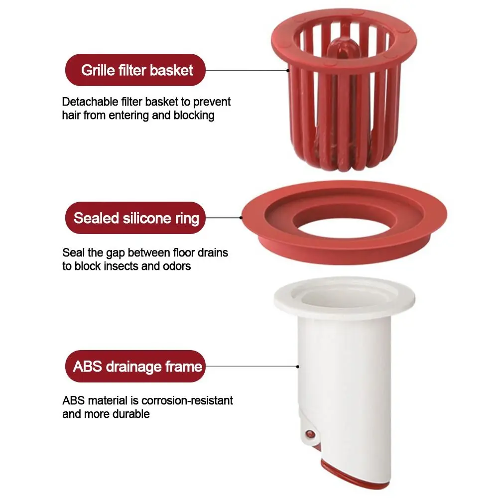 Useful ABS Shower Floor Drain Anti-odor Dectable Fast Drainage Floor Drain Backflow Preventer Universal Sink Strainer