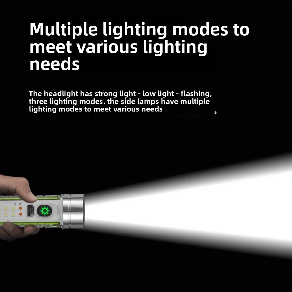 Cross-border new LED flashlight TypeC charging outdoor emergency portable mini strong light long-distance zoom small flashlight