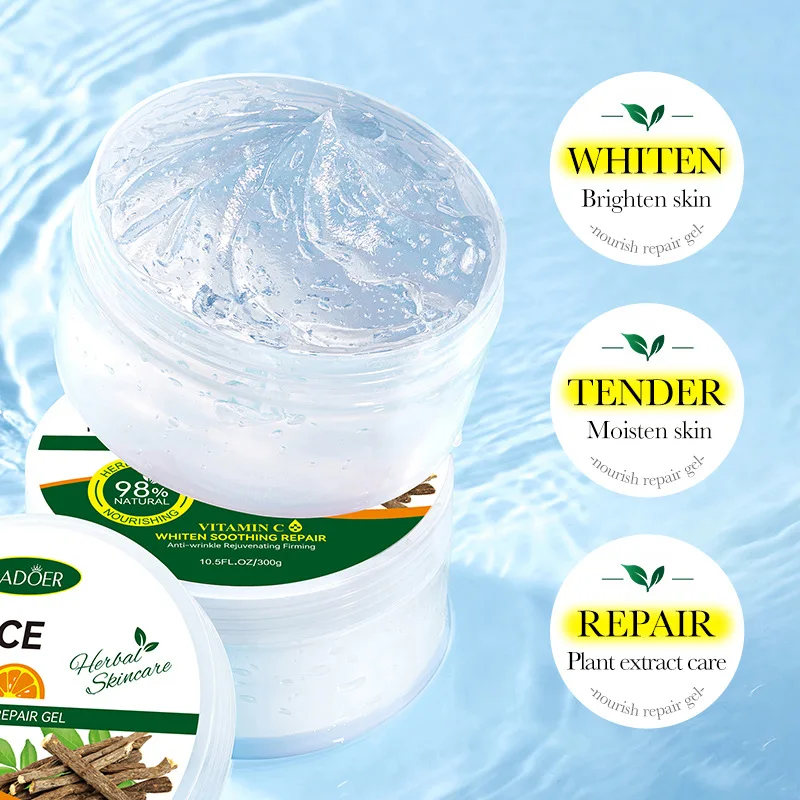 SADOER Vitamin C Licorice Face Cream Gel Moisturizing Brightening Repairing Hydrating Facial Gel Creams For Face Skin Care