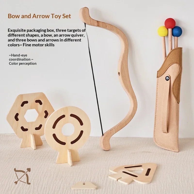 Wooden Bow and Arrow Toy Set A Birthday Gift  A Shooting Sport Toy That Also Promotes Brain Development Made of Wood