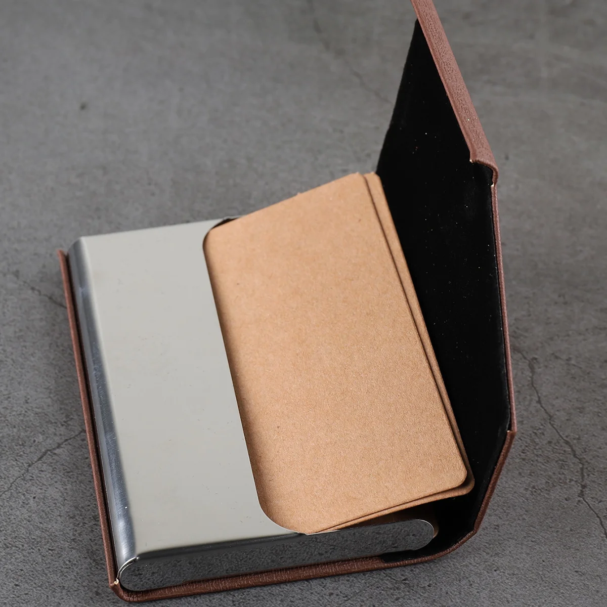 Business Card Holder Luxury Wallet PU Leather Business ID Credit Card Holder For Women Men Fashion Metal Aluminum Card Case - Image 4