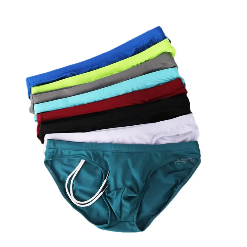 Swim Briefs for Men Low Rise Drawstring Design Bikini Quick Dry Athletic Swimwear Summer Hot Spring Bathing Sutis Boy Beach Wear