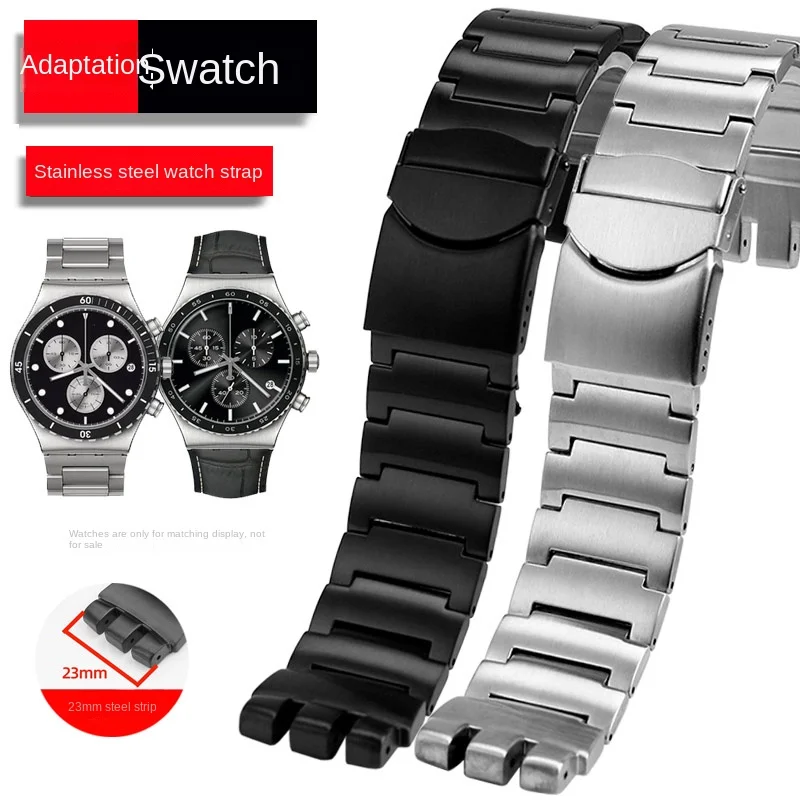 

Металлическая складная Пряжка, цепочка для часов Swatch YOS 440 449 401G 447 448 439 455 456, ремешок для часов из нержавеющей стали, аксессуары 23 мм