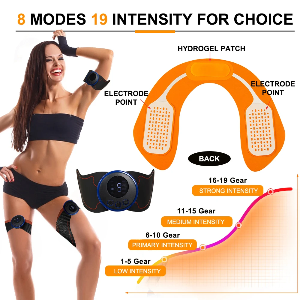 Electric EMS Hip Trainer Buttock Fitness Training Vibrator Shaper Sticker Muscle Stimulator Pluse Slimming Machine Massage Relax