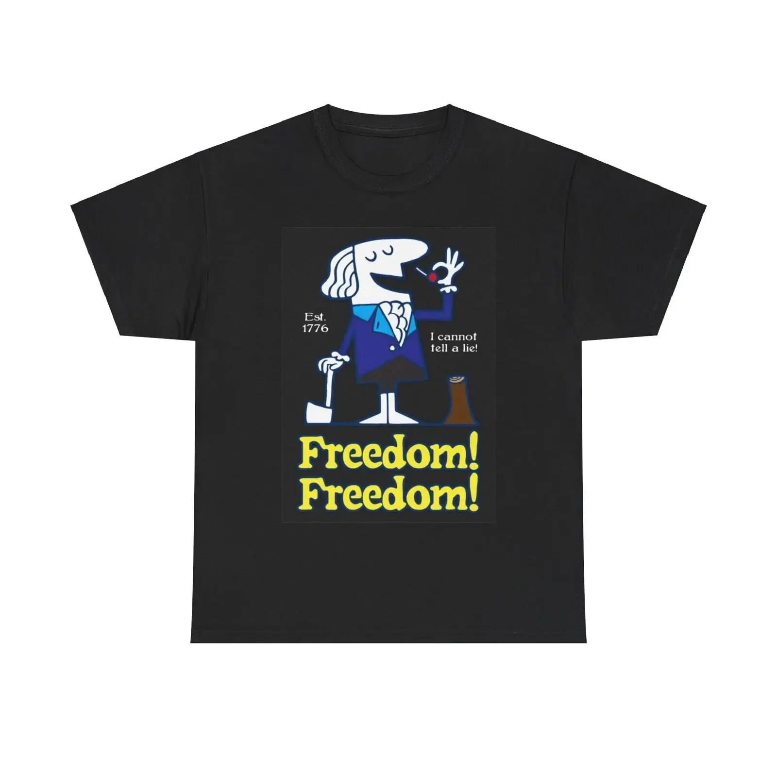 Founding Fathers Freedom Tshirt 1776 USA George Washington Unisex Heavy Cotton