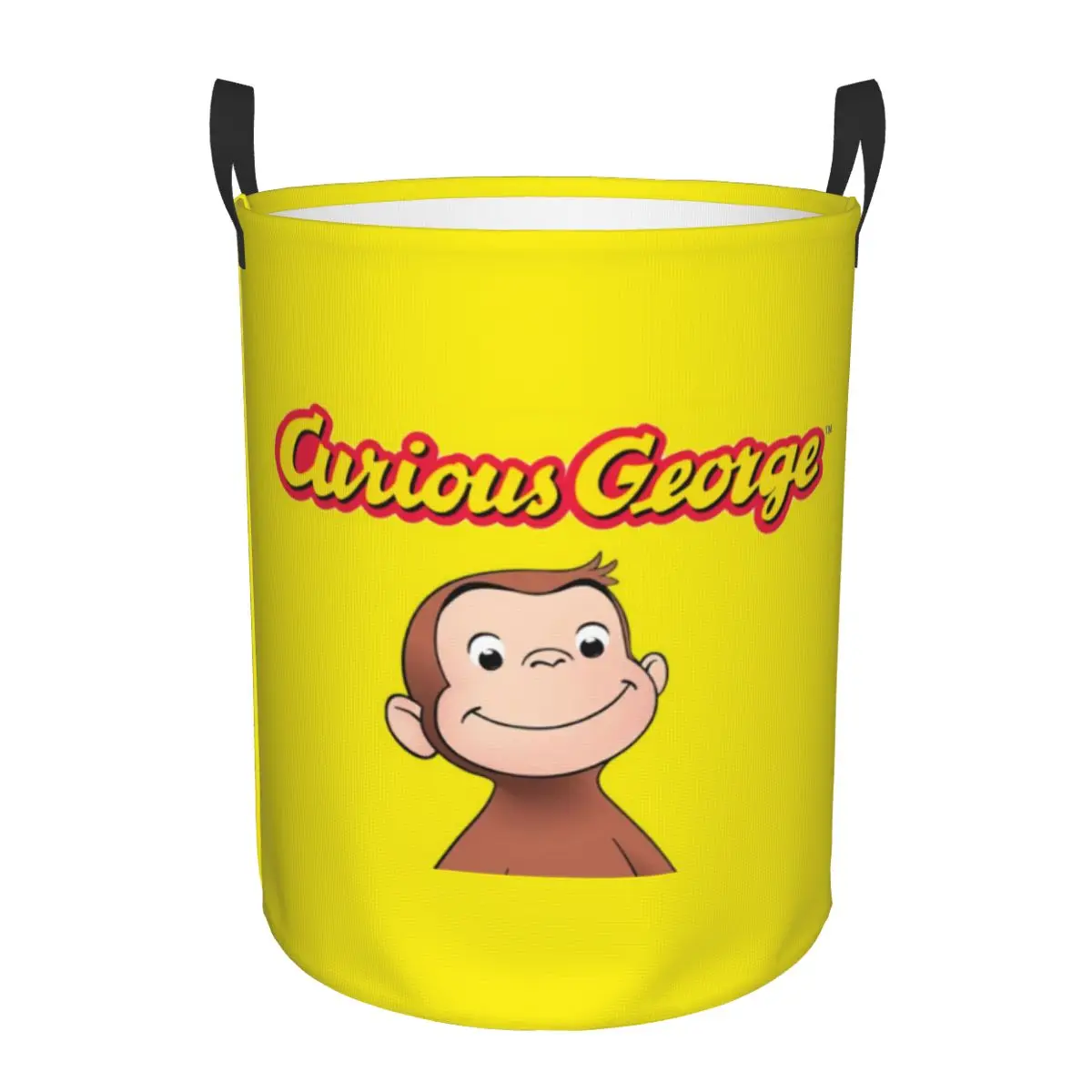 

Curious George Laundry Basket Collapsible Monkey TV series Clothing Hamper Toys Organizer Storage Bins