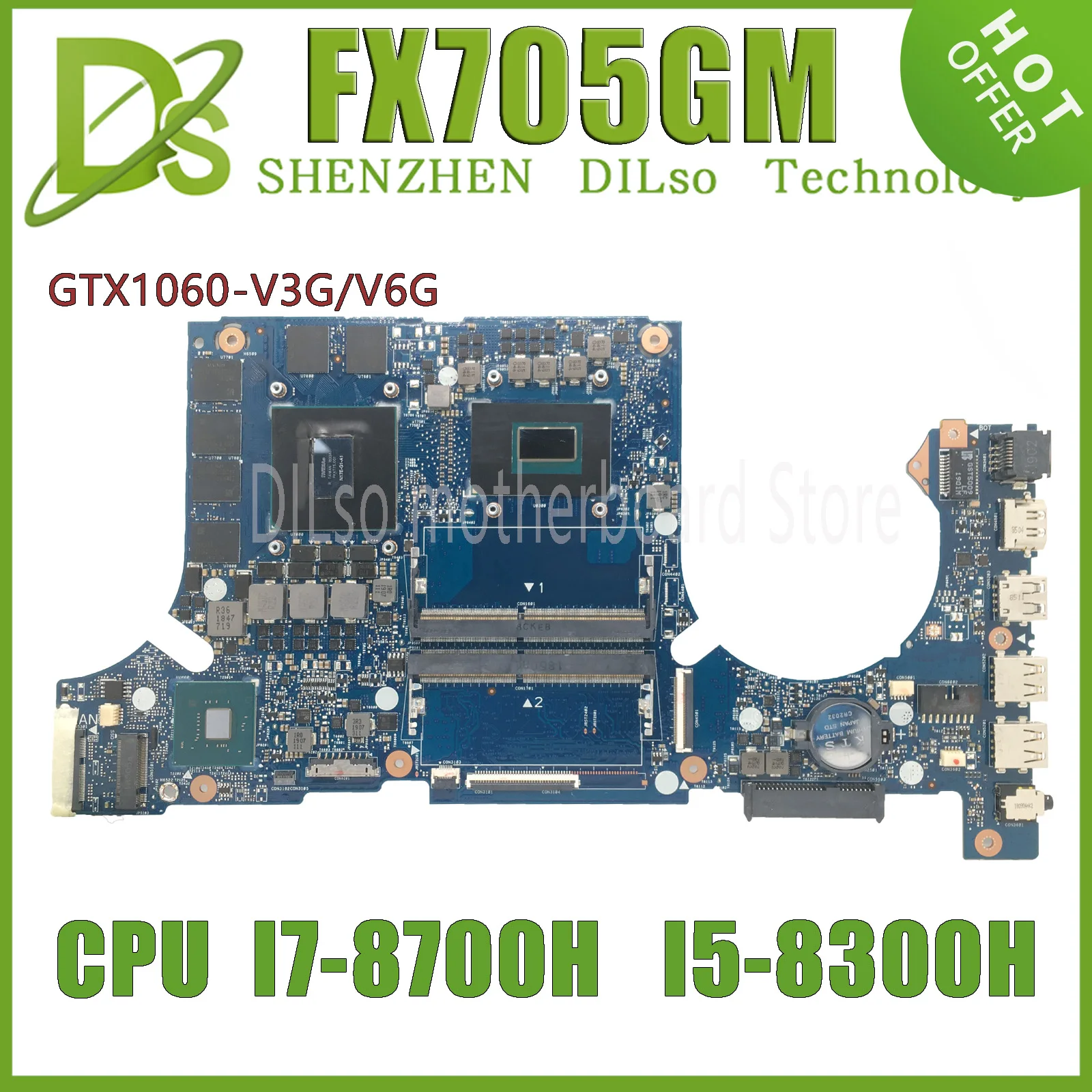 Imagem -02 - Kefu Fx505gm Mainboard w I78750h I59300h 6g para Asus Tuf Fx505g Fx505gm Fx705gm Notebook Motherboard 100 Teste